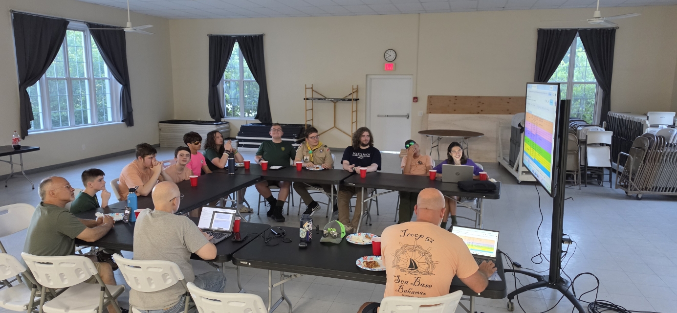 Scouts in a leadership planning session